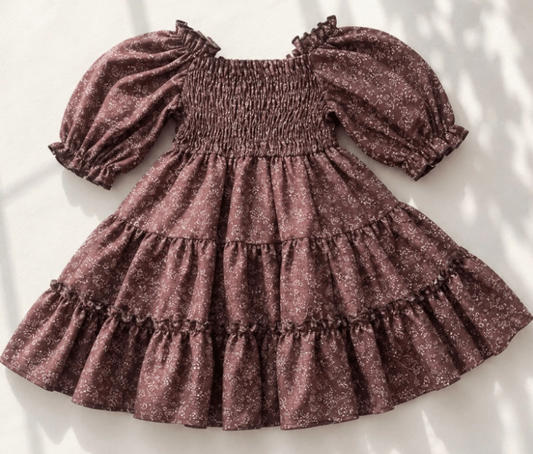 Bailey's Blossoms Katherine Girls Dress Cocoa Bloom