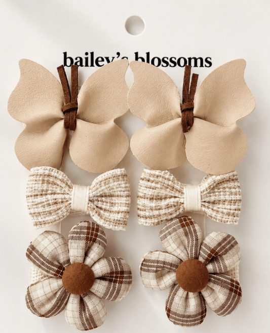 Bailey's Blossoms 6-Piece Hair Clip Set - Vanilla Cream