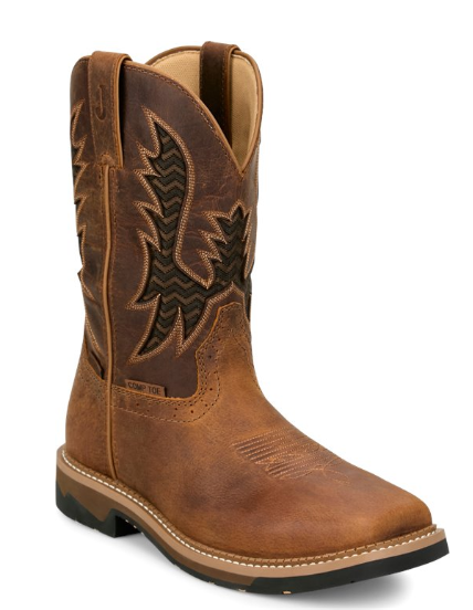 Justin Bolt Pecan Brown 11" Composite Toe Waterproof Men Work Boot