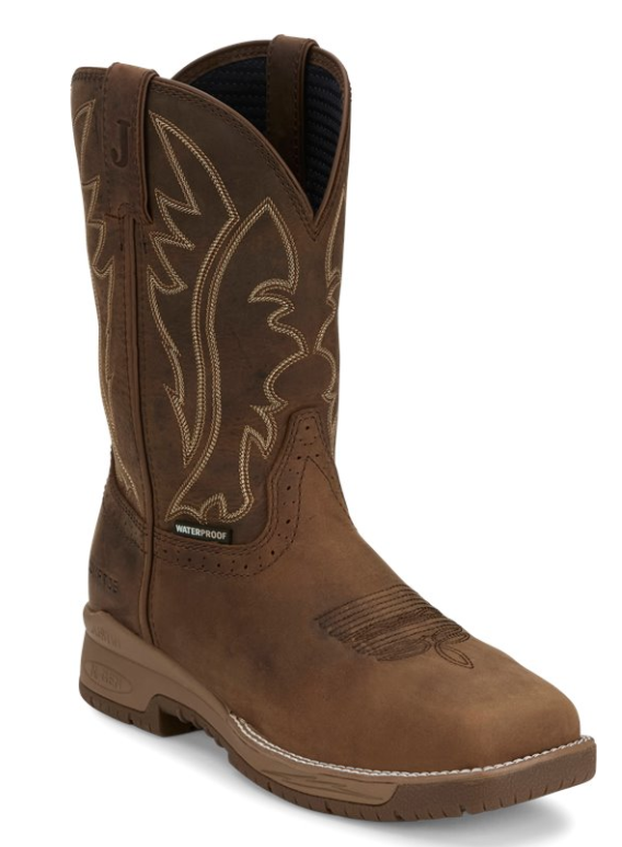 Justin Nitread Taupe 11" Men’s Square Toe Work Boots