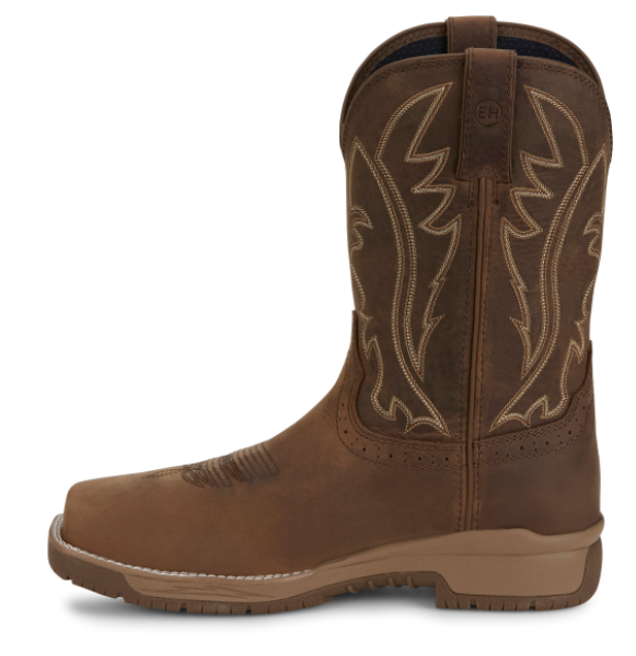 Justin Nitread Taupe 11" Men’s Square Toe Work Boots