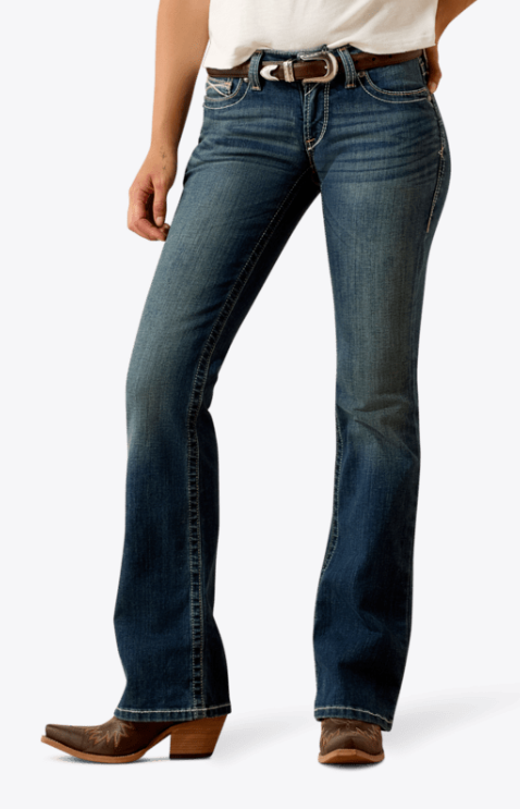 Ariat Mid Rise Whipstitch Boot Cut Women Jeans
