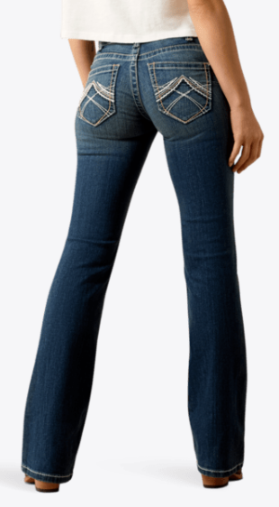 Ariat Mid Rise Whipstitch Boot Cut Women Jeans