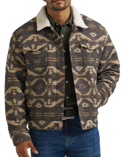 Wrangler Jacquard Jacket Sherpa Lined Elmwood