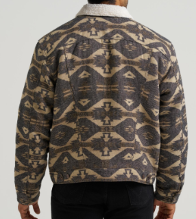 Wrangler Jacquard Jacket Sherpa Lined Elmwood