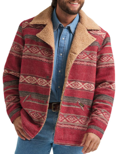 Wrangler Wrange Jacket Sherpa Lined Biking Red