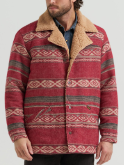 Wrangler Wrange Jacket Sherpa Lined Biking Red