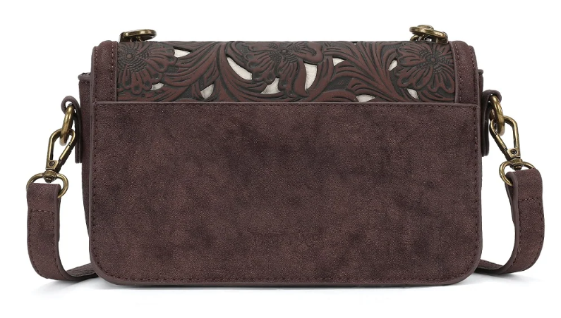Trinity Ranch Cowhide Floral Cutout Crossbody Bag