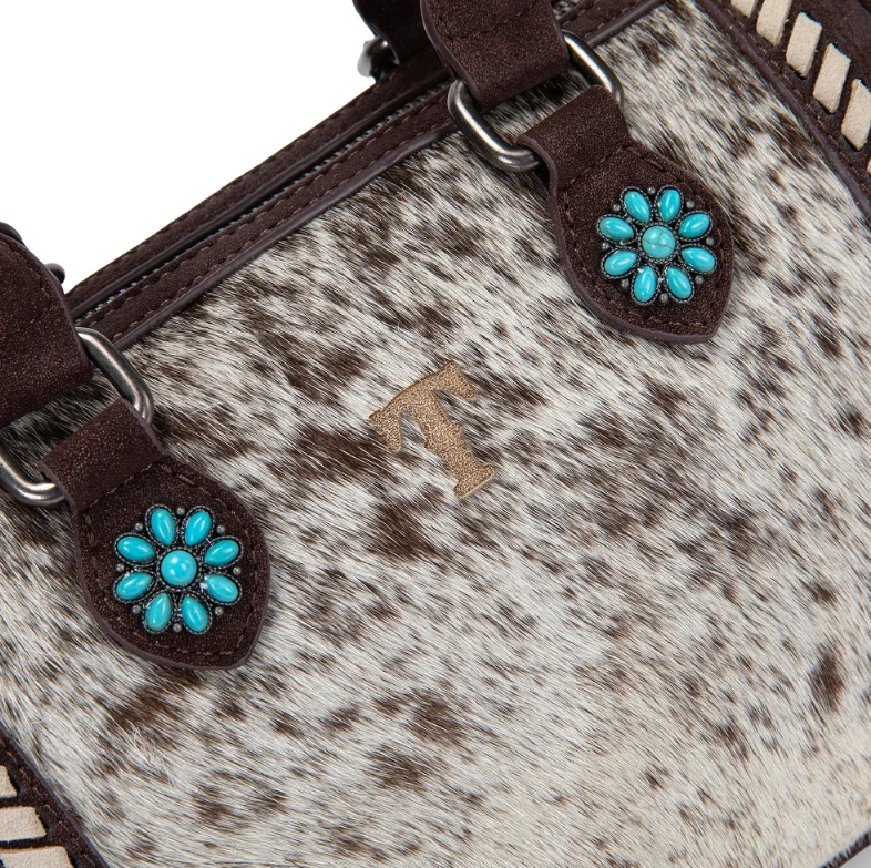 Trinity Ranch Cowhide Print Crossbody Bag