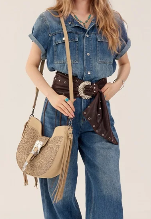 Trinity Ranch Floral Tooled Crossbody Bag