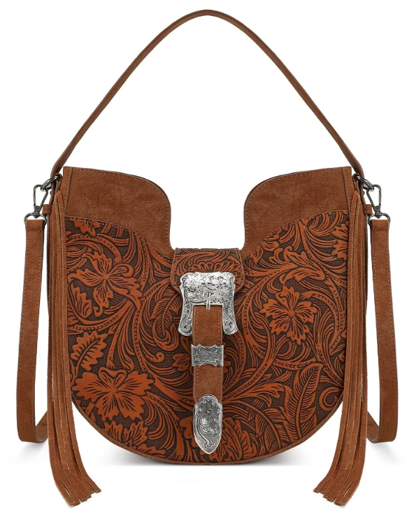 Trinity Ranch Floral Tooled Crossbody Bag