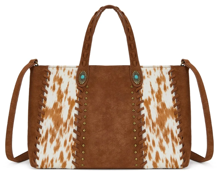 Trinity Ranch Genuine Cowhide Concealed Carry Tote Bag