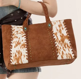 Trinity Ranch Genuine Cowhide Concealed Carry Tote Bag