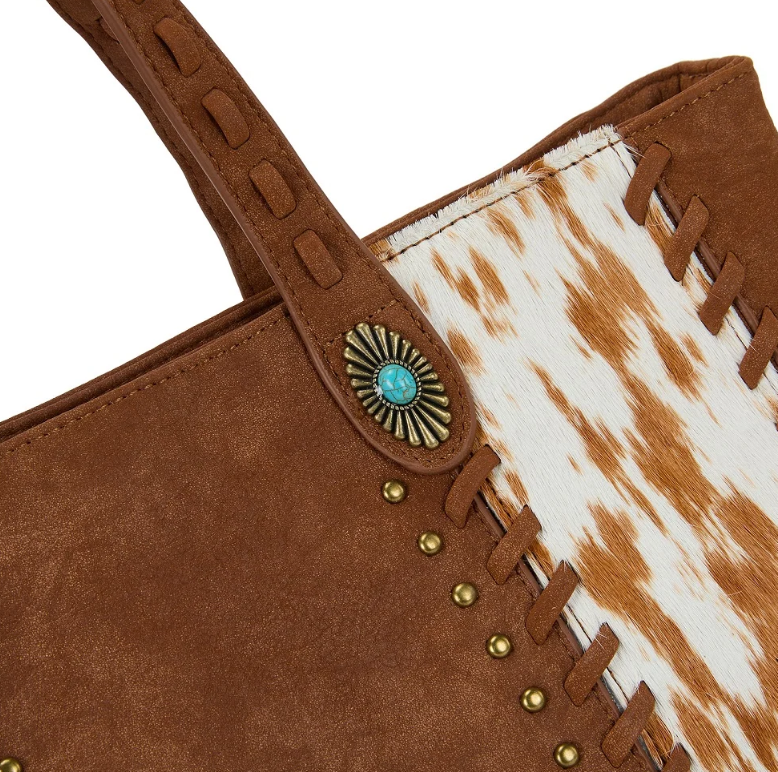 Trinity Ranch Genuine Cowhide Concealed Carry Tote Bag