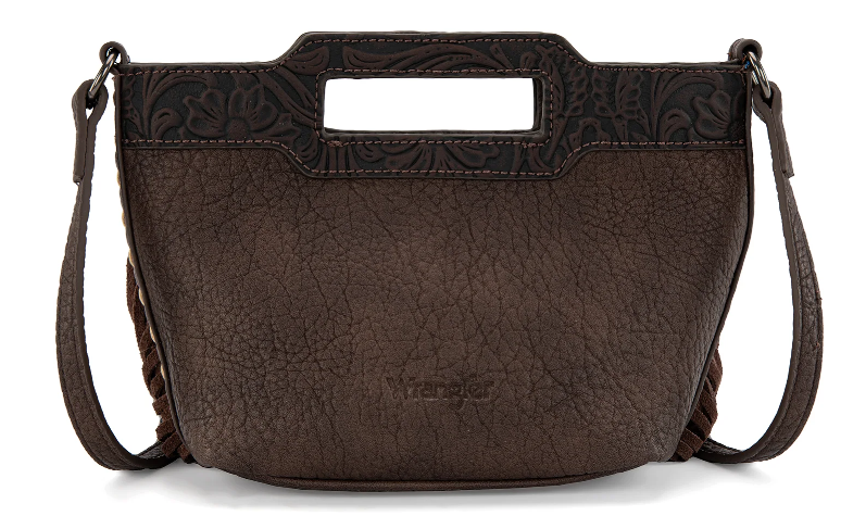 Wrangler Genuine Cowhide Top Handle Fringe Crossbody