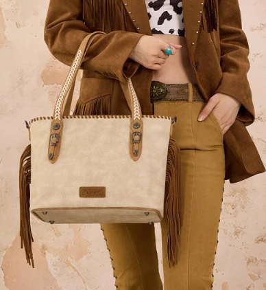 Wrangler Braided Tassel Tote Bag