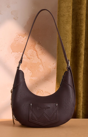 Wrangler Cow Print Fringe Shoulder Hobo Bag