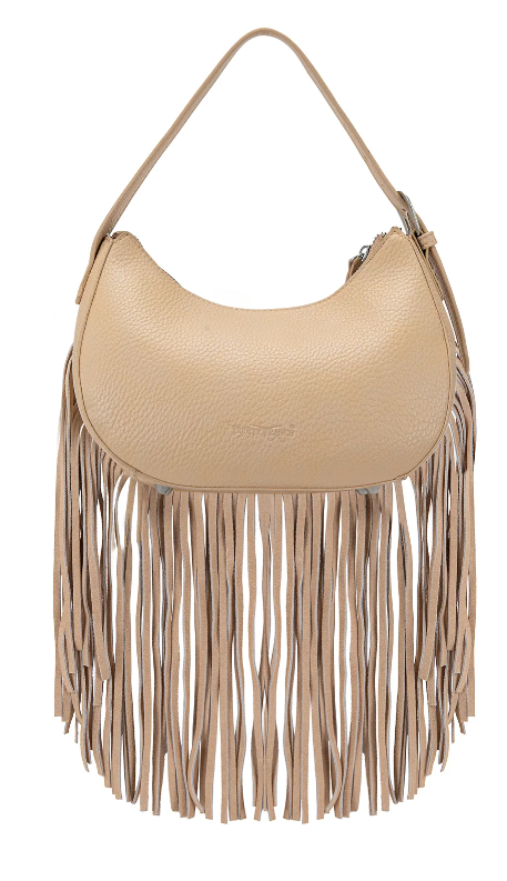 Trinity Ranch Cowhide Hair on Fringe Hobo Bag