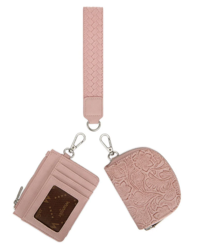 Wrangler Floral Tooled 2‑Piece RFID Wallet Set