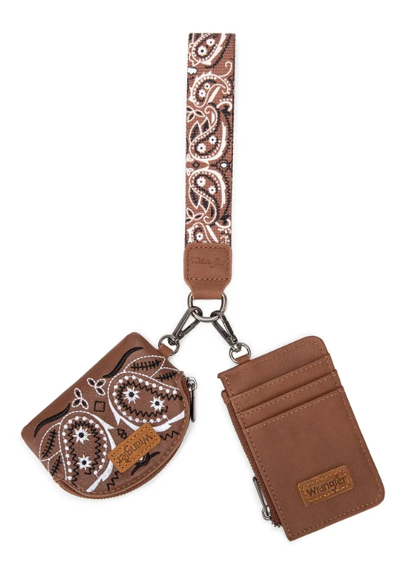 Wrangler Paisley RFID Blocking Card Coin Pouch Set