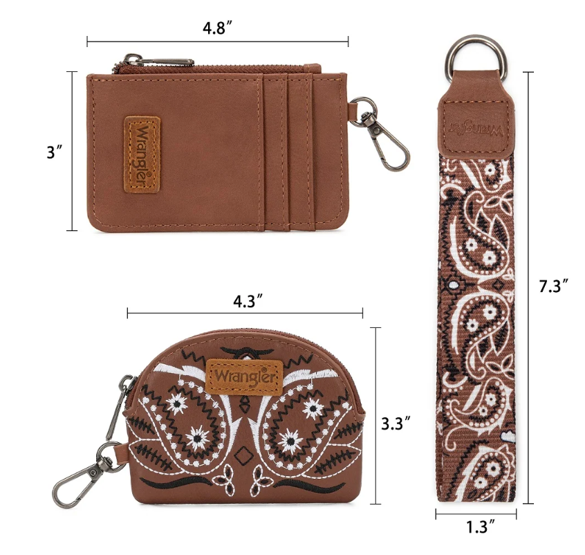 Wrangler Paisley RFID Blocking Card Coin Pouch Set