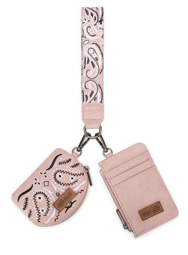 Wrangler Paisley RFID Blocking Card Coin Pouch Set