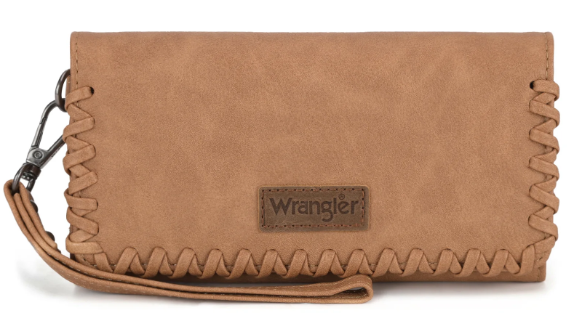 Wrangler whipstitch wristlet wallet