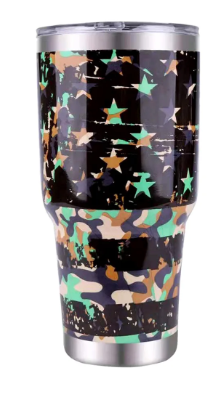 Montana West Camo Stars Design Stainless Steel Tumbler Mug