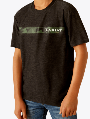 Ariat YTH Chest Camo Stripe Charger T-Shirt