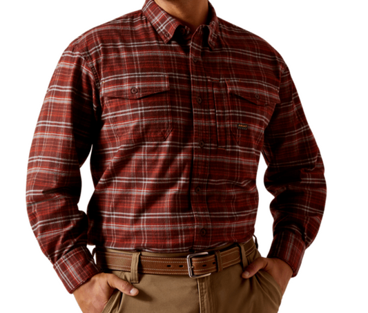 Ariat MNS Rebar Flannel DuraStretch Work Shirt