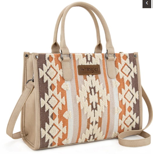 Wrangler Sherpa Aztec Canvas Tote/Crossbody