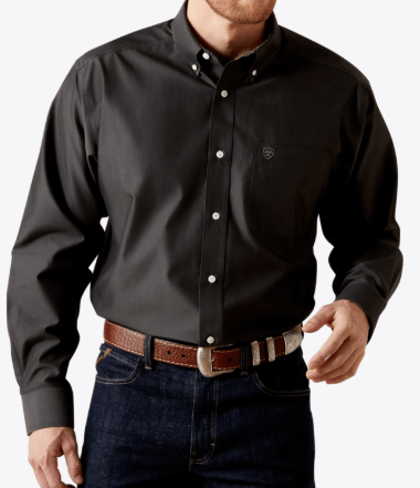 Ariat MNS Wrinkle Free Solid Pinpoint Oxford Classic Fit Shirt