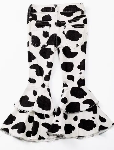 Girl Jean Cow Denim Flares