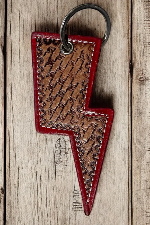Red lightning keychain