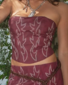 Beckee Vegan Leather Embroidered Western Corset Top
