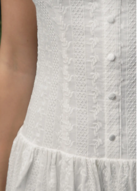 Amabel Embroidered Drop Waist Mini Dress – Old West Cowboy