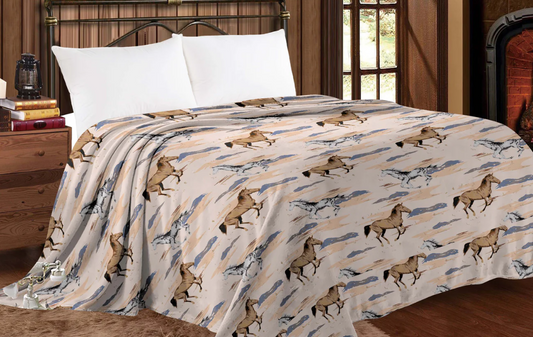 Thin Throw Blanket - Horses