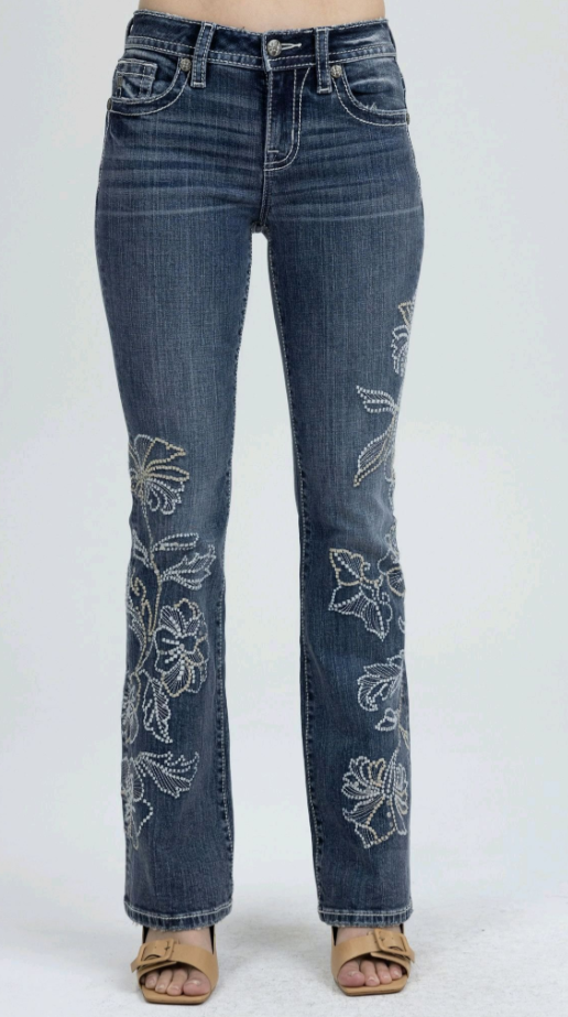 Miss Me Floral Boot Cut Jeans