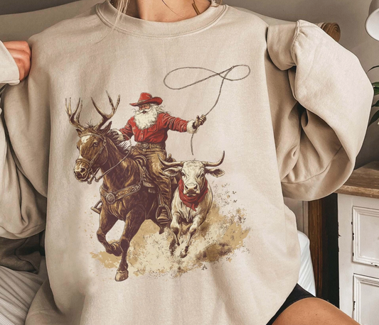 Cowboy Santa Christmas Sweatshirt