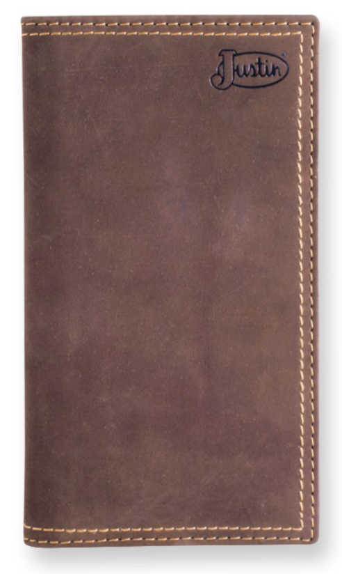 Justin Men's Genuine Leather Rodeo Wallet Dark Brown Nubuck