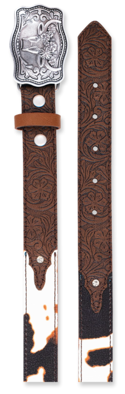 Catchfly Girls Belt Cow Print