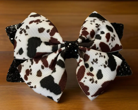 Western Cow Print Hair Bow