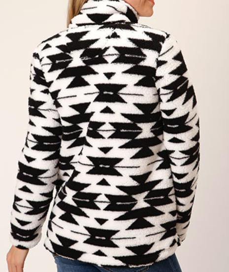 Roper Blk/Wh Aztec Polar Women's Sweater