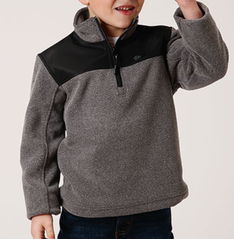 Roper Grey 3/4 Zip Boys Jackets