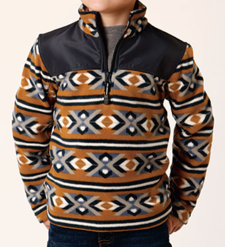 Roper Orange Aztec Print Boys Jackets