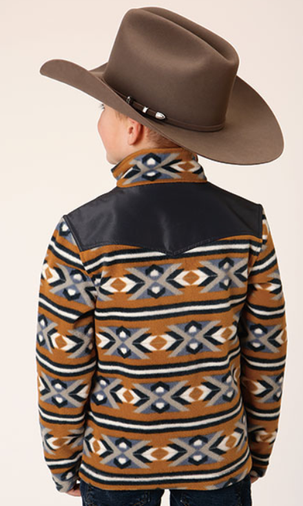 Roper Orange Aztec Print Boys Jackets
