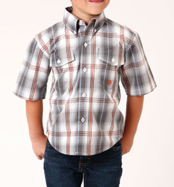 Roper Smokey Plaid Boys Shirt