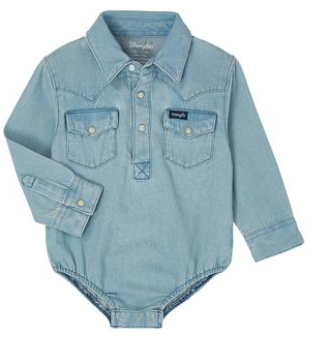 Wrangler Baby Denim Bodysuit Light