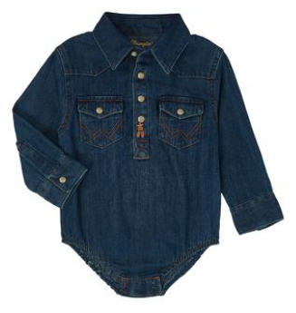 Wrangler Baby Denim Bodysuit Dark