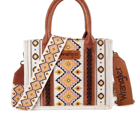 Wrangler Southwestern Print Small Canvas Tote/Crossbody
